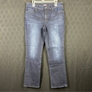 NYDJ Jeans Womens 12 Marilyn Straight Black Lift Tuck High Rise Stretch 33x30